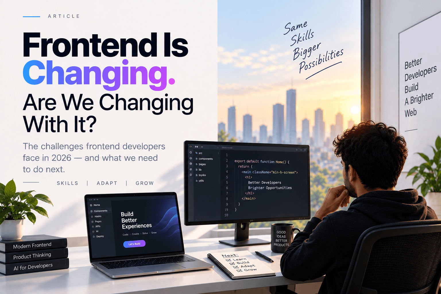 Frontend developer working with AI-assisted development tools